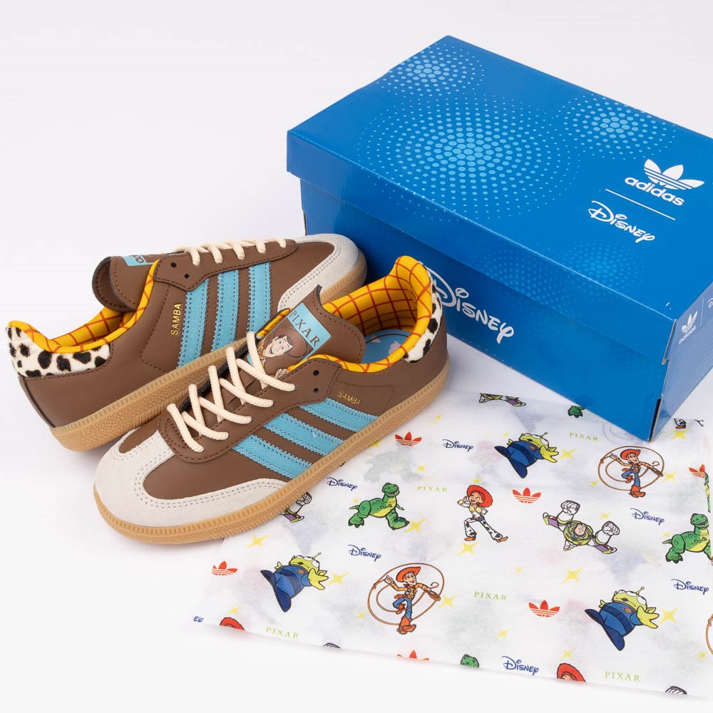 adidas Disney Pixar Toy Story Samba OG Woody Athletic Shoe - Little Kid - Preloved Brown / Preloved Blue / Alumina