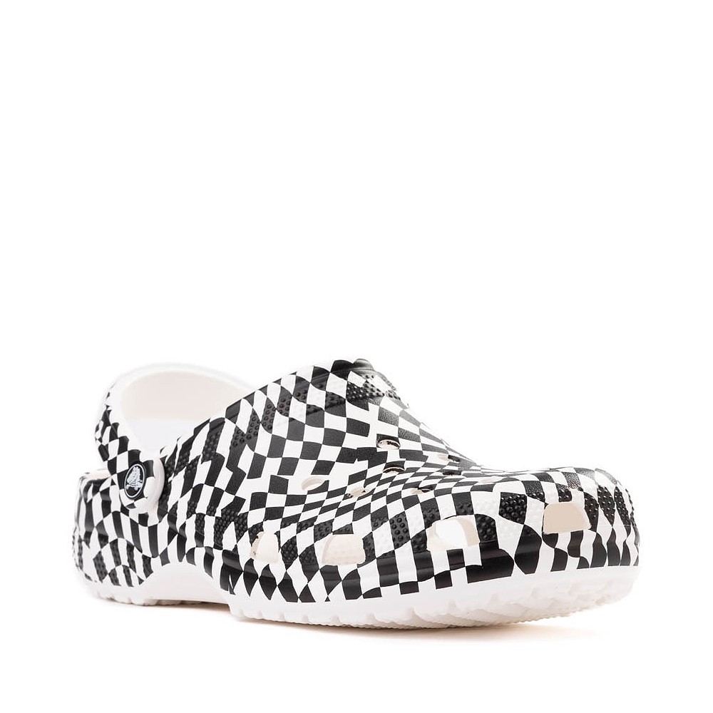 Crocs Classic Warped Checker Clog - White / Black | JourneysCanada