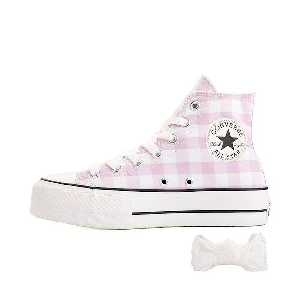 alternate view Womens Converse Chuck Taylor All Star Lift Hi Sneaker - Pink GinghamALT1