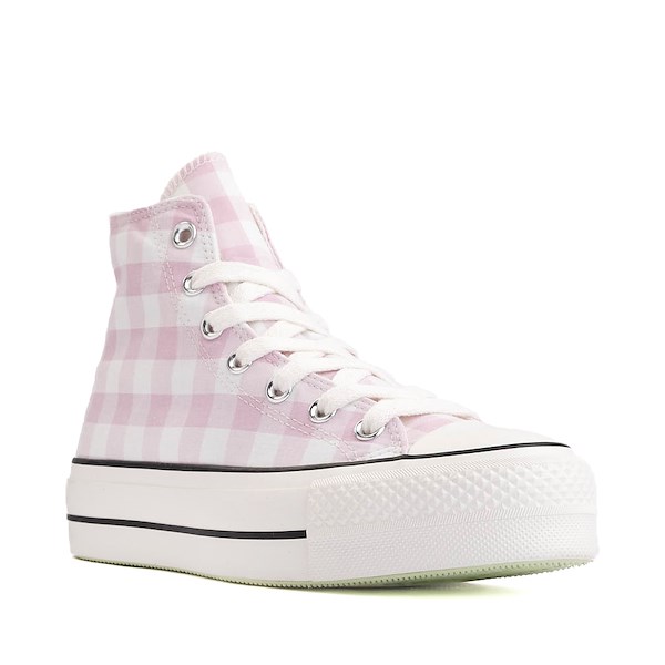 alternate view Womens Converse Chuck Taylor All Star Lift Hi Sneaker - Pink GinghamALT5