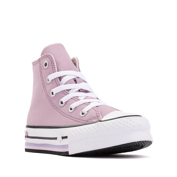 alternate view Converse Chuck Taylor All Star Lift Hi Flower Sneaker - Little Kid - OrchidALT5