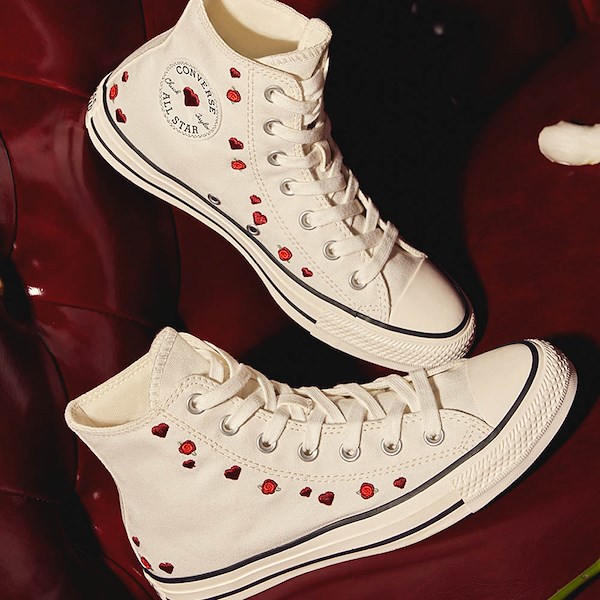 alternate view Converse Chuck Taylor All Star Hi Hearts And Roses Sneaker - WhiteHERO