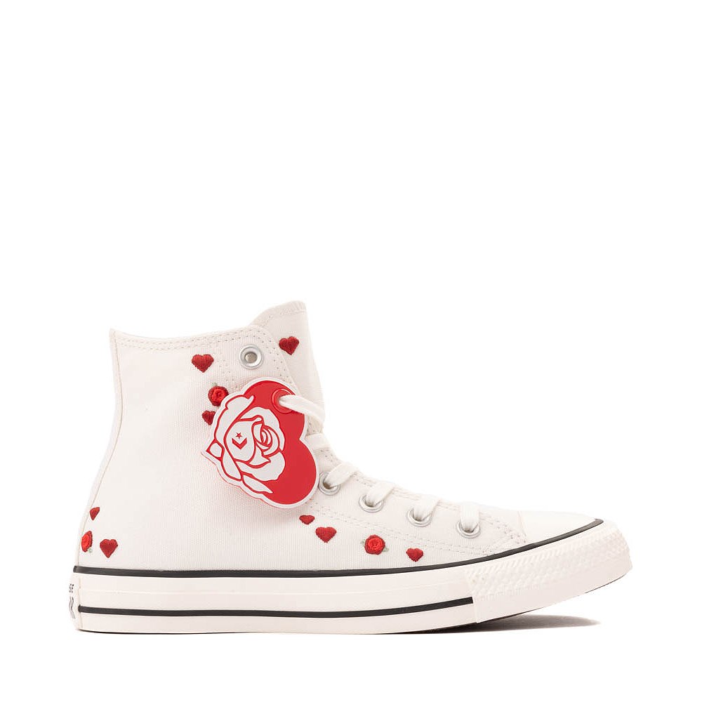 Womens Converse Chuck Taylor All Star Hi Hearts And Roses Sneaker - White