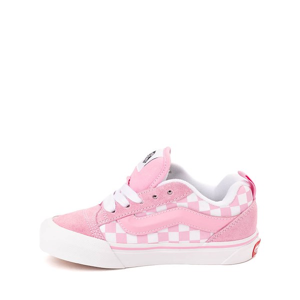 alternate view Vans Knu Skool Checkerboard Skate Shoe - Little Kid - Pink / WhiteALT1