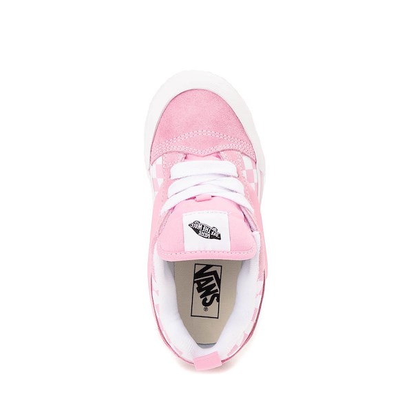 alternate view Vans Knu Skool Checkerboard Skate Shoe - Little Kid - Pink / WhiteALT2