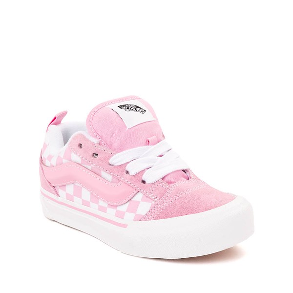 alternate view Vans Knu Skool Checkerboard Skate Shoe - Little Kid - Pink / WhiteALT5