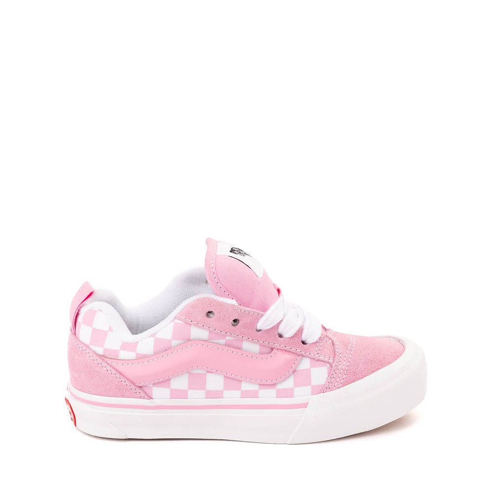 Vans Knu Skool Checkerboard Skate Shoe - Little Kid - Pink / White