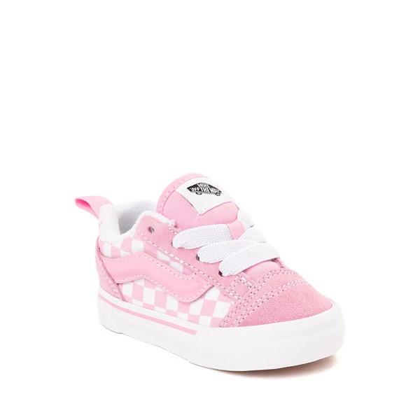 alternate view Vans Knu Skool Checkerboard Skate Shoe - Baby / Toddler - Pink / WhiteALT5