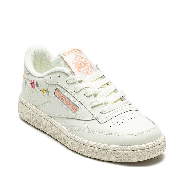 alternate view Womens Reebok Club C 85 Daisy Athletic Shoe - Bone / Pink / OrangeALT5