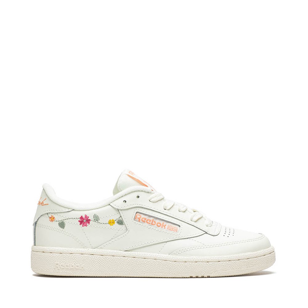 Womens Reebok Club C 85 Daisy Athletic Shoe - Bone / Pink / Orange