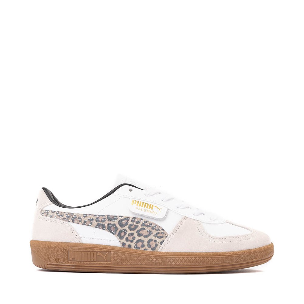 Womens PUMA Palermo Leo Athletic Shoe - White / Leopard