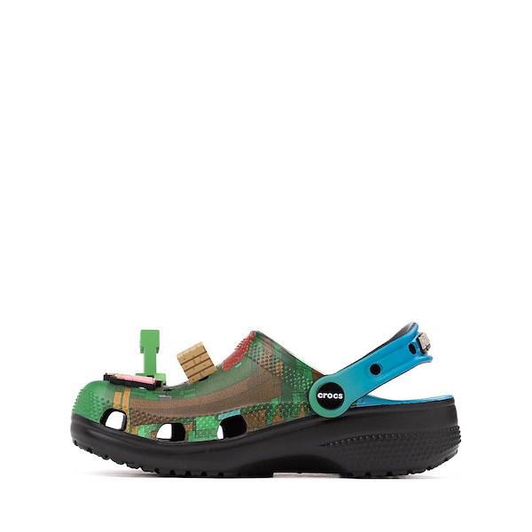 alternate view Minecraft x Crocs Classic Clog - Little Kid / Big Kid - Green / MulticolorALT1