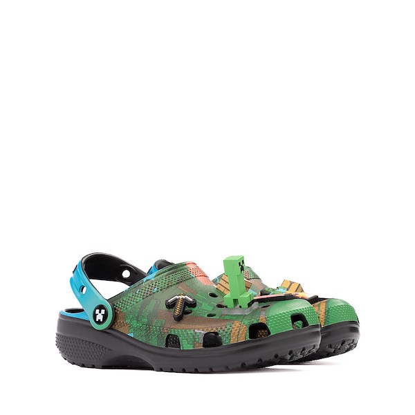 alternate view Minecraft x Crocs Classic Clog - Little Kid / Big Kid - Green / MulticolorALT5