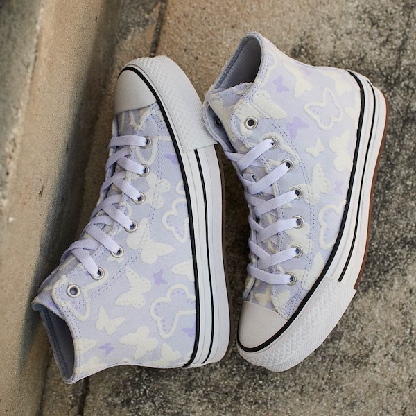 alternate view Basket montante Converse Chuck Taylor All Star Lift à motif de papillons - Enfants - Mauve pâleHERO