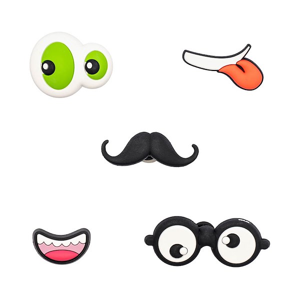 alternate view Paquet de 5 breloques Crocs Jibbitz™ Build Face - MulticoloreALT1