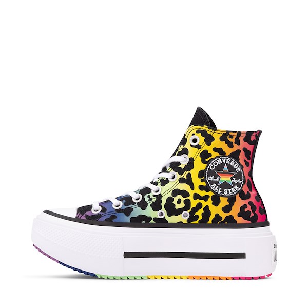 alternate view Basket montante Converse Pride Chuck Taylor All Star Lift Double Stack - Noire / Imprimé léopard arc-en-cielALT1