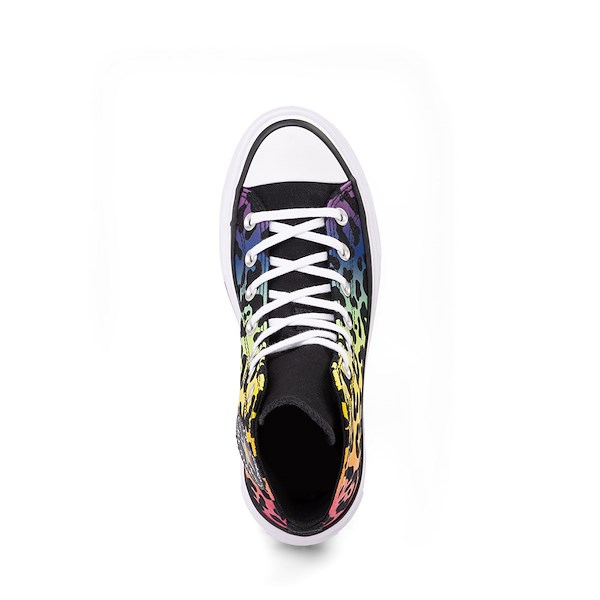 alternate view Basket montante Converse Pride Chuck Taylor All Star Lift Double Stack - Noire / Imprimé léopard arc-en-cielALT2