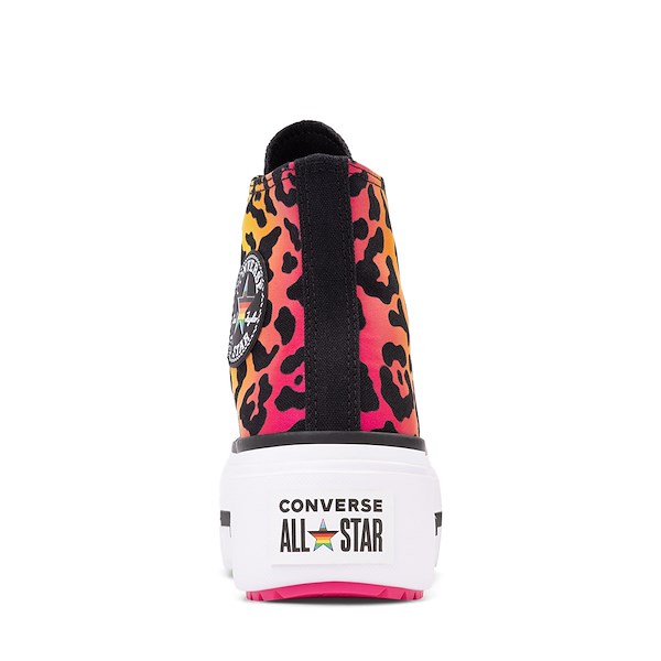 alternate view Basket montante Converse Pride Chuck Taylor All Star Lift Double Stack - Noire / Imprimé léopard arc-en-cielALT4