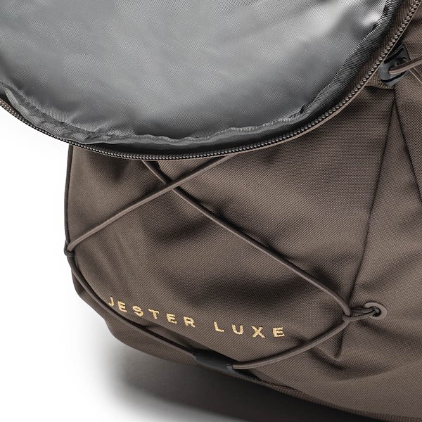 alternate view Womens The North Face Jester Luxe Backpack - Smokey Brown / Gold MetallicALT3C