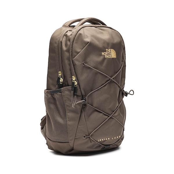 alternate view Womens The North Face Jester Luxe Backpack - Smokey Brown / Gold MetallicALT4