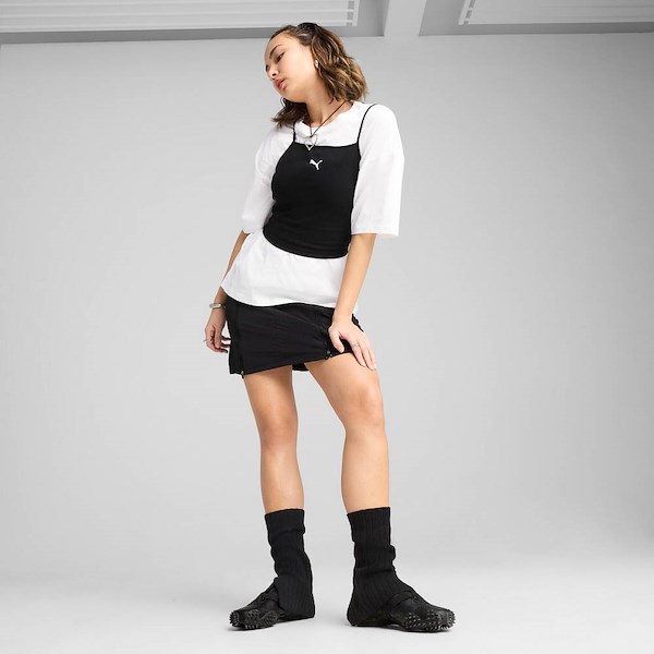 Womens PUMA Mostro Perforated Sneaker - Black / White