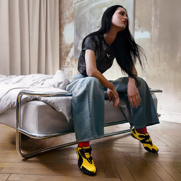 Womens PUMA Mostro OG Prime Sneaker - Pelé Yellow / Black
