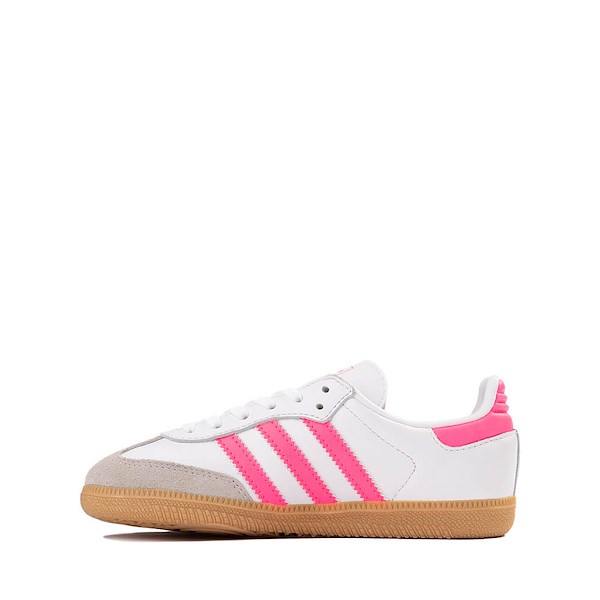 alternate view adidas Samba OG Athletic Shoe - Little Kid - White / Lucid PinkALT1
