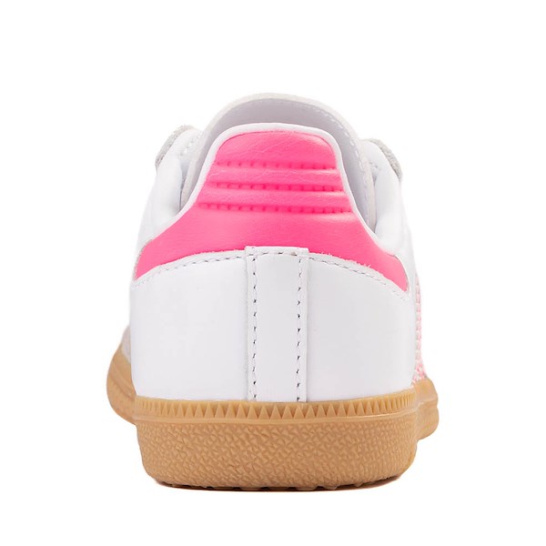 alternate view adidas Samba OG Athletic Shoe - Little Kid - White / Lucid PinkALT4