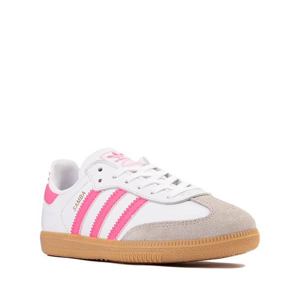 alternate view adidas Samba OG Athletic Shoe - Little Kid - White / Lucid PinkALT5