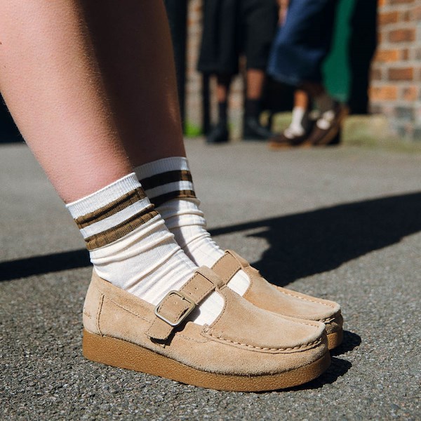 Womens Clarks Wallabee Evo T-Bar Mocassin - Dark Sand | JourneysCanada