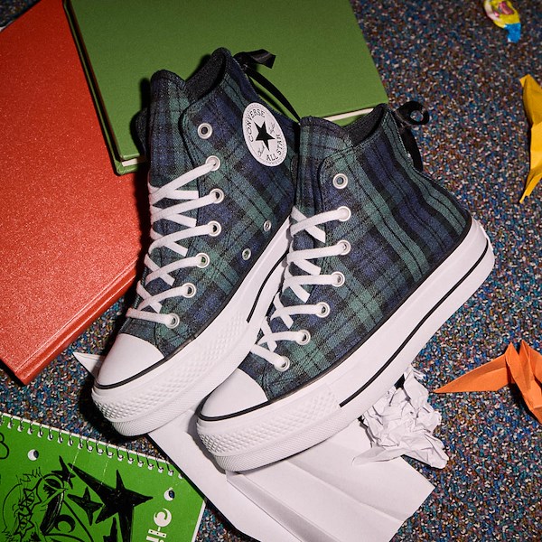 alternate view Womens Converse Chuck Taylor All Star Lift Plaid High-Top Sneaker - Navy / Branch OutHERO