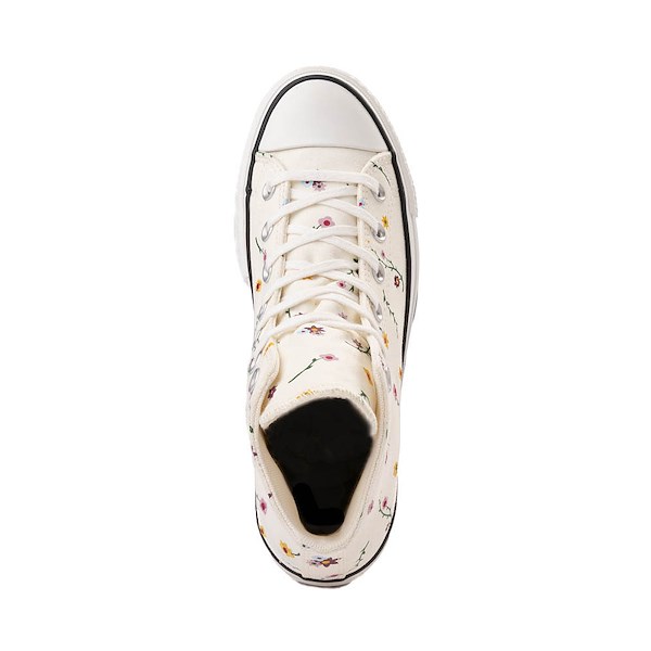 alternate view Womens Converse Chuck Taylor All Star Lift High-Top Sneaker - Egret / FloralALT2