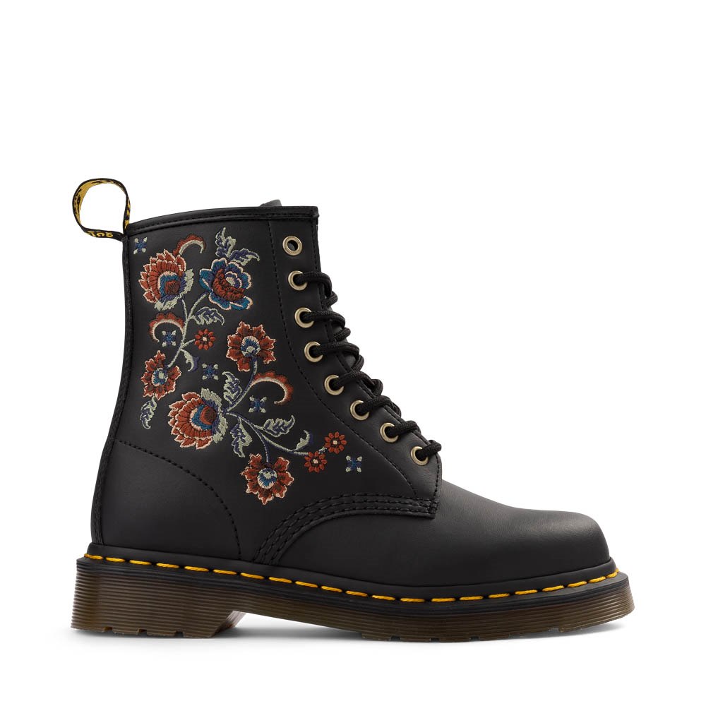 Womens Dr. Martens 1460 Vonda Tavern Roses Boot - Black