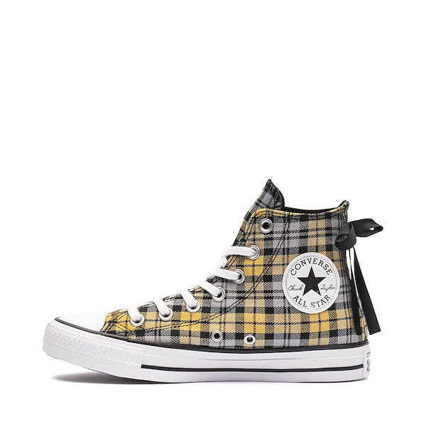 Converse Chuck Taylor All Star Plaid High-Top Sneaker - Black / Yellow