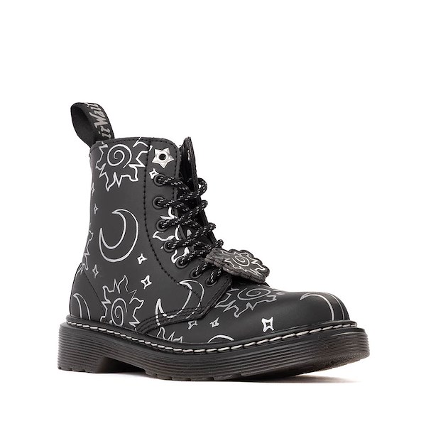 alternate view Dr. Martens 1460 Pascal Solar Flare 8-Eye Boot - Big Kid - Black / SilverALT5