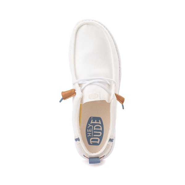 alternate view Mens HEYDUDE Wally Craft Linen Slip-On Casual Shoe - WhiteALT2