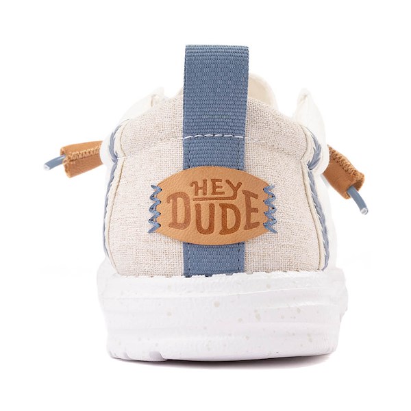 Mens HEYDUDE Wally Craft Linen Slip-On Casual Shoe - White