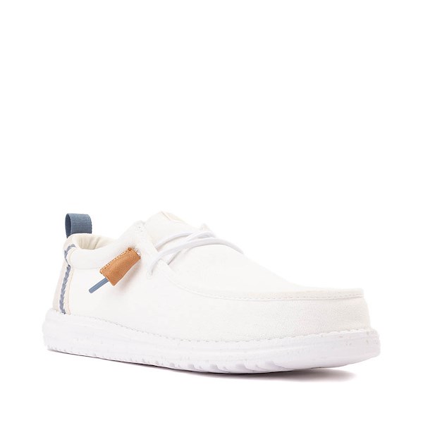alternate view Mens HEYDUDE Wally Craft Linen Slip-On Casual Shoe - WhiteALT5