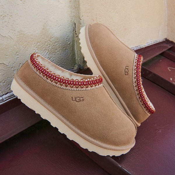 Womens UGG® Tasman II Slipper - Sand / Dark Cherry