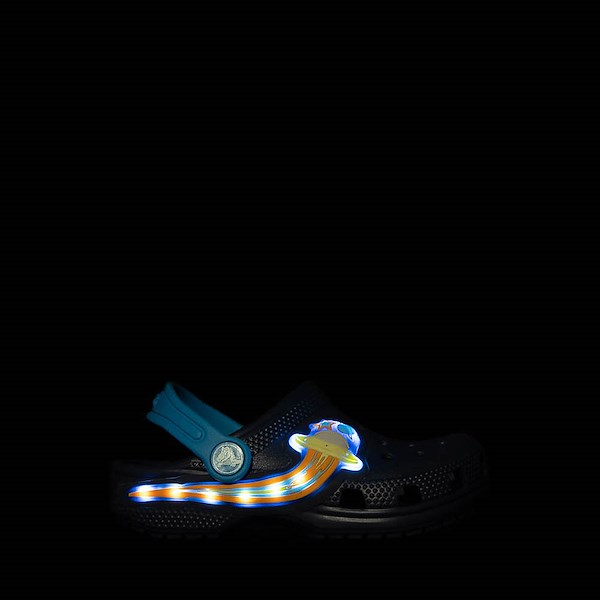 alternate view Crocs Classic UFO Lights Clog - Toddler - Navy / MulticolorALT1