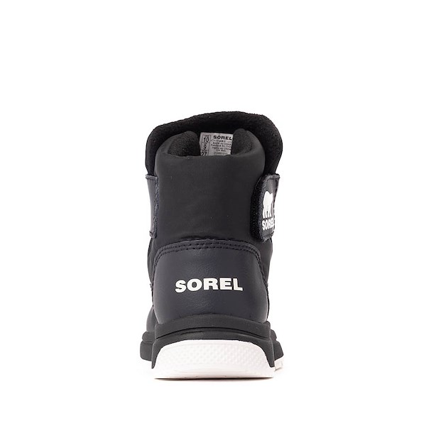 alternate view Sorel Whitney&trade; III Strap Mid Waterproof Boot - Toddler / Little Kid - Black / Sea SaltALT4