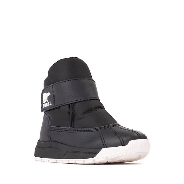 alternate view Sorel Whitney&trade; III Strap Mid Waterproof Boot - Toddler / Little Kid - Black / Sea SaltALT5