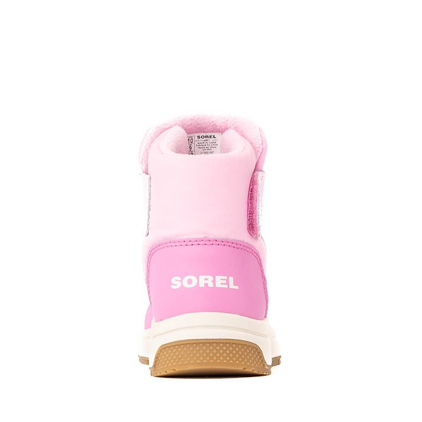alternate view Sorel Whitney&trade; III Strap Mid Waterproof Boot - Toddler / Little Kid - Pink Flare / OrchidALT4