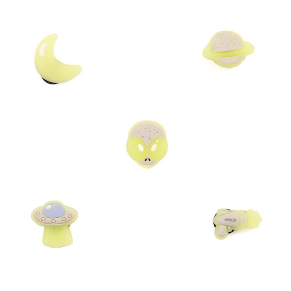 alternate view Crocs Jibbitz™ Glow In The Dark Space Shoe Charms 5 Pack - MulticolorALT1B