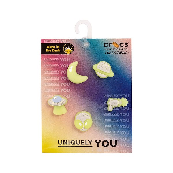 alternate view Crocs Jibbitz™ Glow In The Dark Space Shoe Charms 5 Pack - MulticolorALT2
