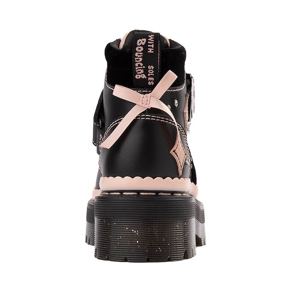 alternate view Womens Dr. Martens Catie Buckle Boot - Black / Powder PinkALT4