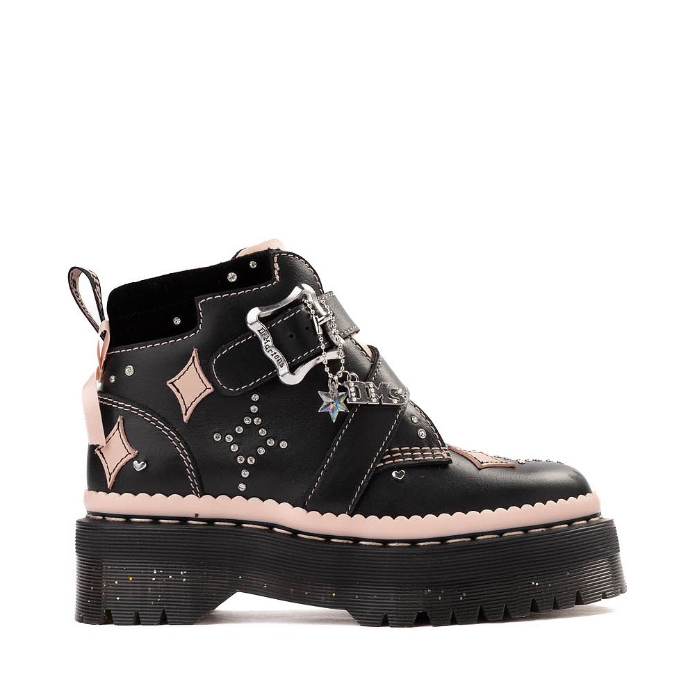 Botte à boucle Dr. Martens Catie pour femmes - Noire / Rose poudré