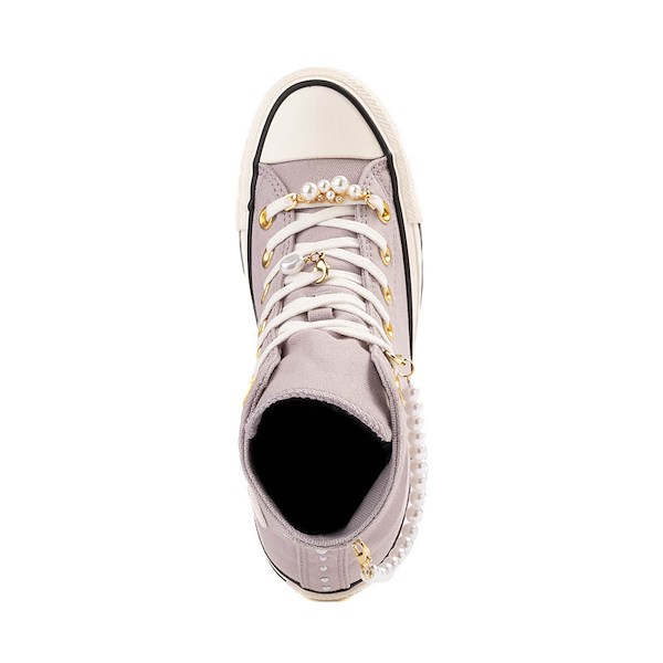 alternate view Womens Converse Chuck Taylor All Star High-Top Dressed Up Pearls & Lace Sneaker - Frozen ThistleALT2