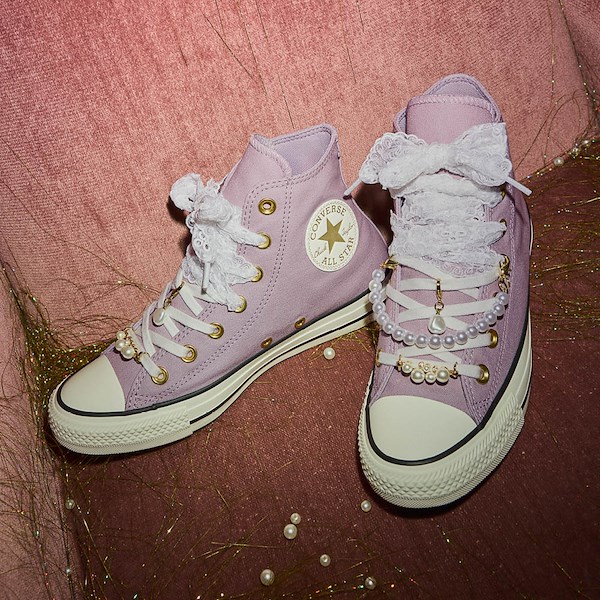 Espadrille Montante Converse Chuck Taylor All Star Dressed Up Pearls & Lace Pour Femmes - Mauve Givré
