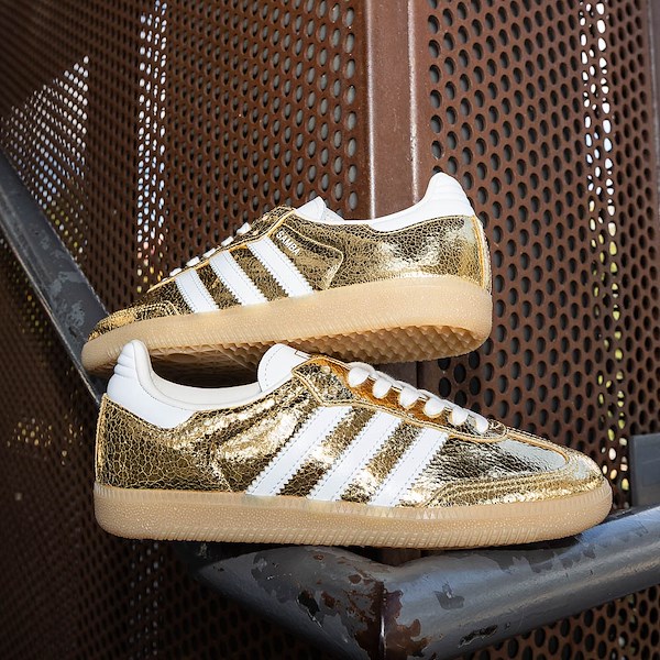 alternate view Womens adidas Samba OG Athletic Shoe - Gold Metallic / White / Core WhiteHERO